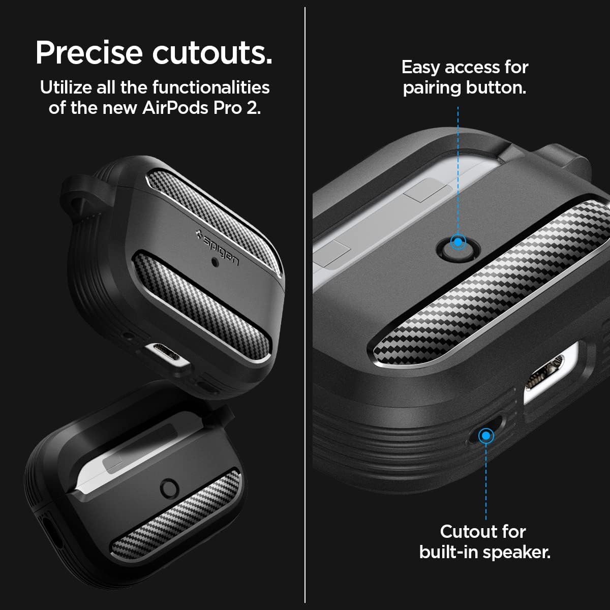 Case Spigen Rugged Armor AirPods Pro 2 Anti Impacto