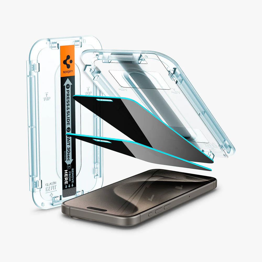 Protector de Pantalla Spigen AntiEspia iPhone 15 Pro Max 2 unidades